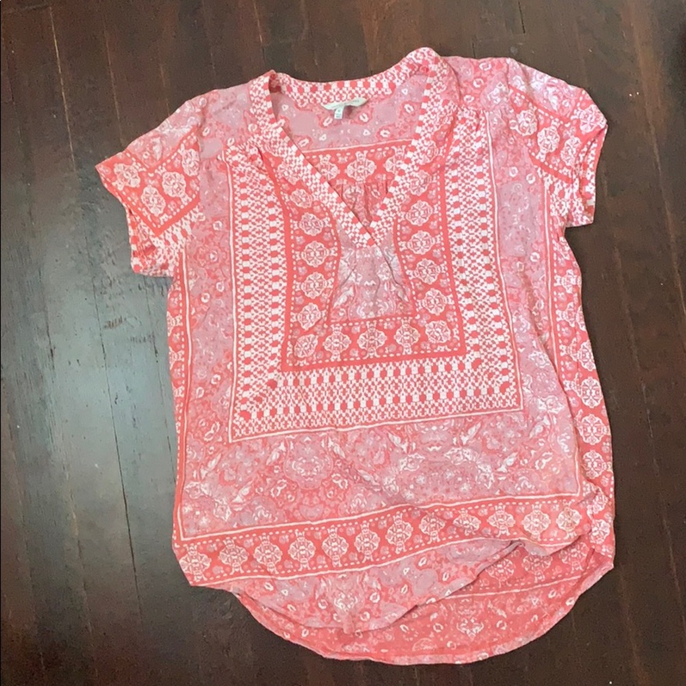 Cotton/ Linen V Neck Shirt